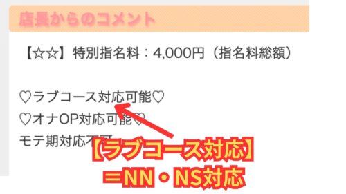 ラブコース対応＝NN NS対応