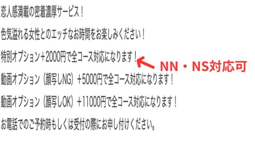 Gal Collection（ギャルコレクション） 特別オプション＝NN・NS対応コース