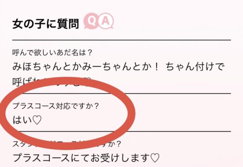 プラスコース説明画面